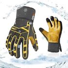 Vgo... Winter Waterproof Work Gloves Anti Impact Cowhide Touchscreen, Utility...