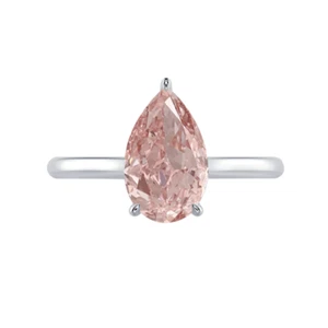 Massiver 18K Weißgold Ehering 1,50 Ct IGI Lab Grown Fancy Vivid Pink Diamant - Bild 1 von 11