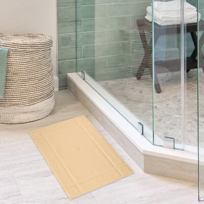 Amplia Alfombra de Baño Decorativa 20" X 34" 100% Algodón Grueso 1350 GSM Absorbente Larga Duración Foto 1 de 4