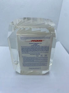 Mini Book Encased In Clear Lucite Paperweight Decor Promis Systems Corp. - Picture 1 of 12