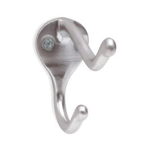 Coat & Garment Hooks, 2 Ends 4JG66 unfinished Aluminum - Silver/Pewter look - Picture 1 of 10