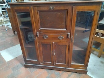 bureau bibliothéque chene ancien anglais - Photo 1/2