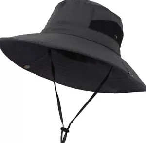 Sun Fishing Bucket Hat - Foldable Adjustable Unisex by HAPPON Dark Gray NEW - Picture 1 of 7