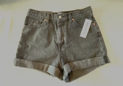 Pantalones Cortos Urban Outfitters BDG Mamá Tiro Alto Talla 30 Denim Lavado Negro Nuevos con Etiquetas Precio de venta sugerido por el fabricante $49 Foto 1 de 4