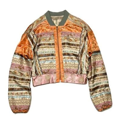 Etro Womens Silk Jacquard Bomber Jacket Size 42 US 6 Orange $3,550 - Image 1 of 4