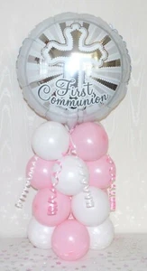 HOLY COMMUNION GIRL - FEMALE - PARTY -FOIL BALLOON DISPLAY -TABLE CENTREPIECE - Picture 1 of 6