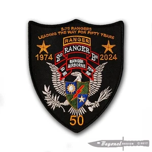 US Army Ranger - 2nd Battalion, 75th Infantry Reg - 50 Year Anniv patch with Wax - Picture 1 of 2