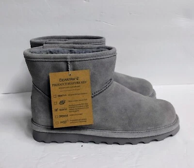 Bearpaw Alyssa Leather Suede Boot Gray Fog Size 5 Model # 2130Y NEW! 🔥 - Image 1 of 4