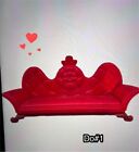 Disney Red Plastic Dollhouse Sofa 5 3/4" Long Red Color