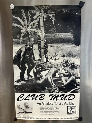 RARO De Colección Paul SOLDNER Autógrafo Firmado Pottery Club Mub Risque Anuncio Póster Moderno  Foto 1 de 4