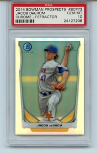 Bowman Chrome #BCP73 2014 Jacob DeGrom refractor RC/500 New York Mets PSA 10 - Imagen 1 de 2