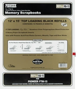 Pioneer Universal Top-Loading Seitenschutz 5/Pkg - 12"X15" (mit schwarzen Einsätzen) - - Bild 1 von 2