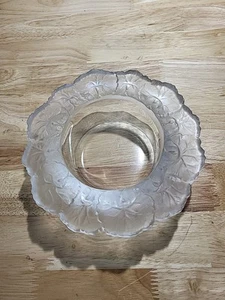 Vintage Glasschale im Lalique-Stil Kristall Geranie Blatt Floral - Bild 1 von 9