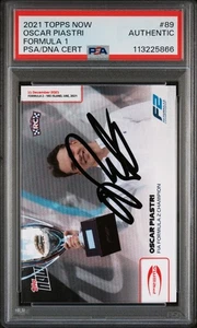 OSCAR PIASTRI SIGNED F1 TOPPS NOW F2 CHAMPION ROOKIE CARD 2021 PSA AUTHENTIC - Picture 1 of 2