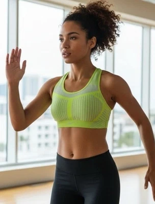 Nike Fe/Nom Flyknit спортивный бюстгальтер женский размер M неоновый легкий поддержка спортивные тренировки - Изображение 1 из 4