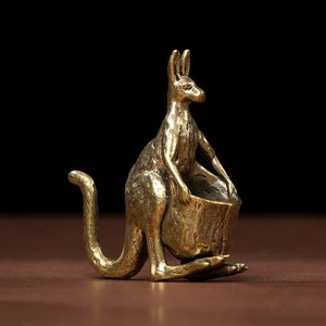 Tabletop Figurine Brass kangaroo Animal Statue Sculpture Home Decor Gift - Picture 1 of 9