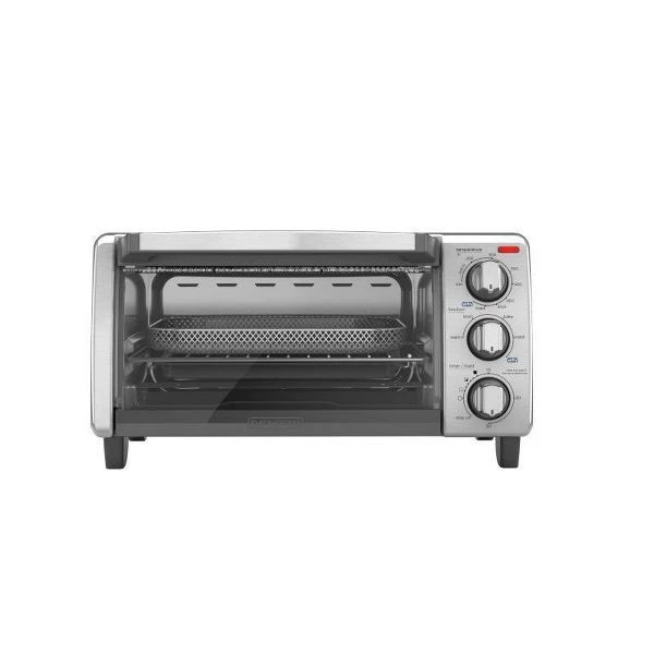BLACK AND DECKER 4 SLICE AIR FRY TOASTER OVEN - SILVER - Image 1 of 4