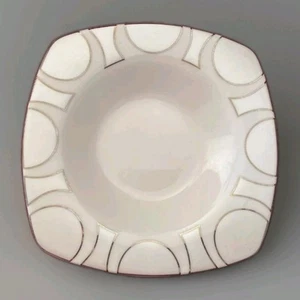 HOME By Target ODEON PLATINUM Set Of 4 Rimmed Bowls Circles NEW - Picture 1 of 2