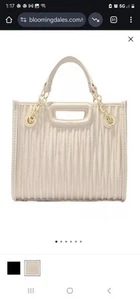 Maje Mini Quilted Leather Tote Color Ecru NWT - Picture 1 of 21