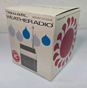 Vintage MCM Realistic Radio Shack Wetterradio Würfel 12-181B Holzoptik - Neu aus altem Lagerbestand - Bild 1 von 8