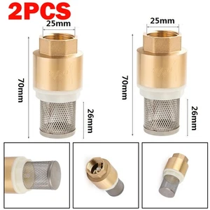 2er-PACK 3/4 ZOLL NPT RÜCKSCHLAG FUSSVENTIL MESSING FEDERBELASTET mit FILTER 200 PSI SLCVF075 - Bild 1 von 4