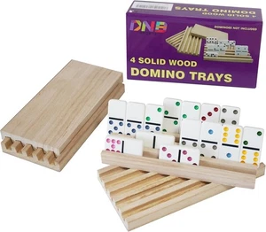 DNB Holz Domino Racks Tabletts - 4er Set Halter 5 Schlitze je 4 - Bild 1 von 6