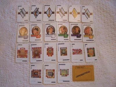 Vtg CLUE Board Game 1986 Replacement Pieces SET of 21 CARDS + SLEEVE Complete! - Image 1 of 4