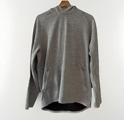 Lululemon At Ease Mélange Waffle-Knit Cotton-Blend Hoodie Gray Mens XL Gym FLAW! - Image 1 of 4