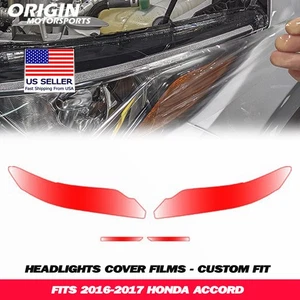PreCut Headlights Protection Clear Covers Bra Film Kit PPF Fits 2016-2017 ACCORD - Picture 1 of 6