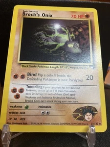 Tarjeta Pokémon WOTC no holográfica de colección - Brock’s Onix 21/132 Gym Heroes A - Imagen 1 de 2