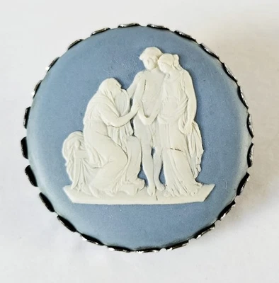 Wedgwood Blue Jasperware Pin Badge - Image 1 of 3