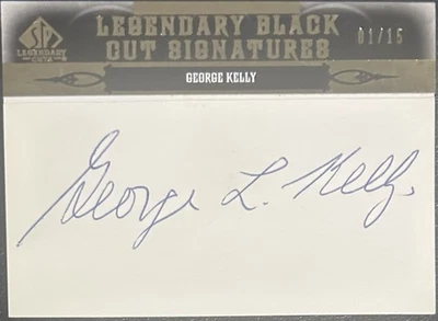 2011 SP Legendary Cuts George Kelly Auto Black Cut Signature /15 MLB HOFer - Image 1 of 2
