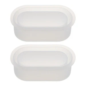 Stampi ovali in silicone 2 pezzi per fioriera in resina cemento fioriera stampo - Foto 1 di 18