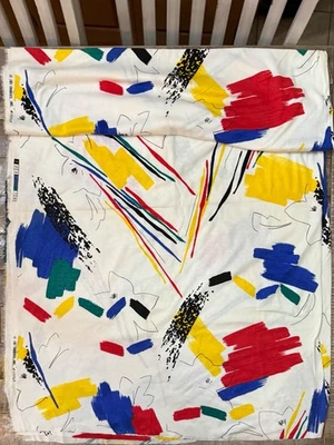 Vintage Abstract Brush Strokes Fabric Jersey Knit JBJ Fabrics 2 Yards, 16” READ - Image 1 of 4