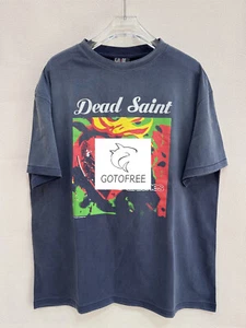 GOTOFREE 25SS SAINT NEW VINTAGE BLACK T SHIRT CREW PULLOVER DEAD SUMMER TOP TEE - Picture 1 of 9