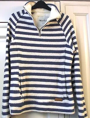 Weird Fish - 1/4 Zip Sweatshirt -  Size 10 - Blue And White Stripe - 100% Cotton • 17.69€