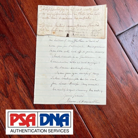 ALEXANDER HAMILTON * PSA * Handwritten Case Vs Aaron Burr * Not Autograph Signed Cover