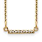 14k Yellow Gold Diamond 18&quot; Tiny Bar Necklace