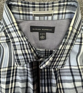 Banana Republic Shirt Size Large Blue Plaid Button Down - Picture 1 of 8