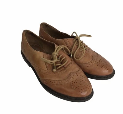 Jeffrey Campbell Havana Women Tan Wing-Tip Oxford Lace Shoes Leather Flat 8.5 M - Image 1 of 4