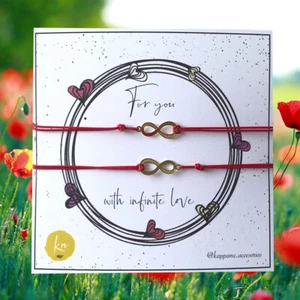 Infinite Love 2pcs Red String Couple Bracelet Adjustable Handmade Gift Matching - Picture 1 of 1