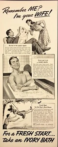 Jabón de baño marfil 1942 Remember Me I'm Your Wife anuncio impreso vintage - Imagen 1 de 6