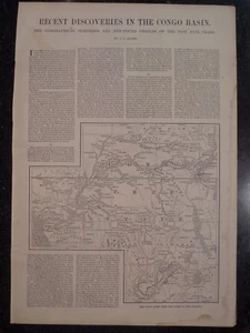African Explorer The Congo Basin Harper's Weekly 1890 - Picture 1 of 4