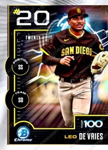 Leo De Vries ROOKIE REFRACTOR INVESTMENT CARD BOWMAN CHROME MVP ROY MINT - Picture 1 of 2