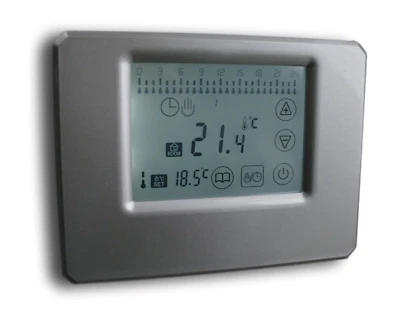 Thermostat touch screen silver surface-mounted potential-free 2-wire connection battery #750 - Image 1 of 3