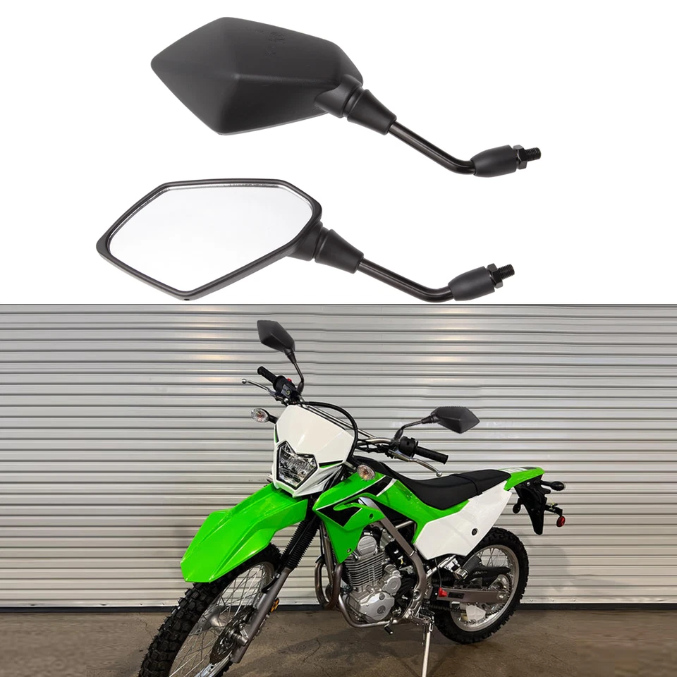 2PCS Motorcycle Mirrors For Kawasaki KLR650 KLX250 KLX250S KLX300R KLX450R US Foto 1 de 4