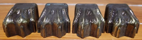 Vtg ANTIQUE FURNITURE HARDWARE Brass CLAW FOOT TOE COVERS Duncan Phyfe Lot 8 Cover
