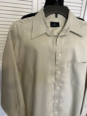 Kenneth Cole Reaction Button Up Shirt Men Khaki Long Sleeve [k70] - Image 1 of 4