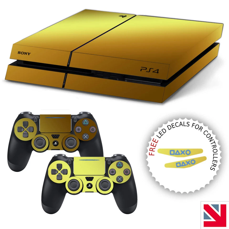 VINYL REALITY GOLD GLOSS Colour PS4 Skin Decal Vinyl Sticker Wrap