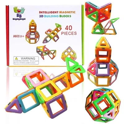 40Pcs Set Child Toddlers Magnetic Blocks Tiles Puzzle Educational Toys Gifts Hot - Image 1 of 4